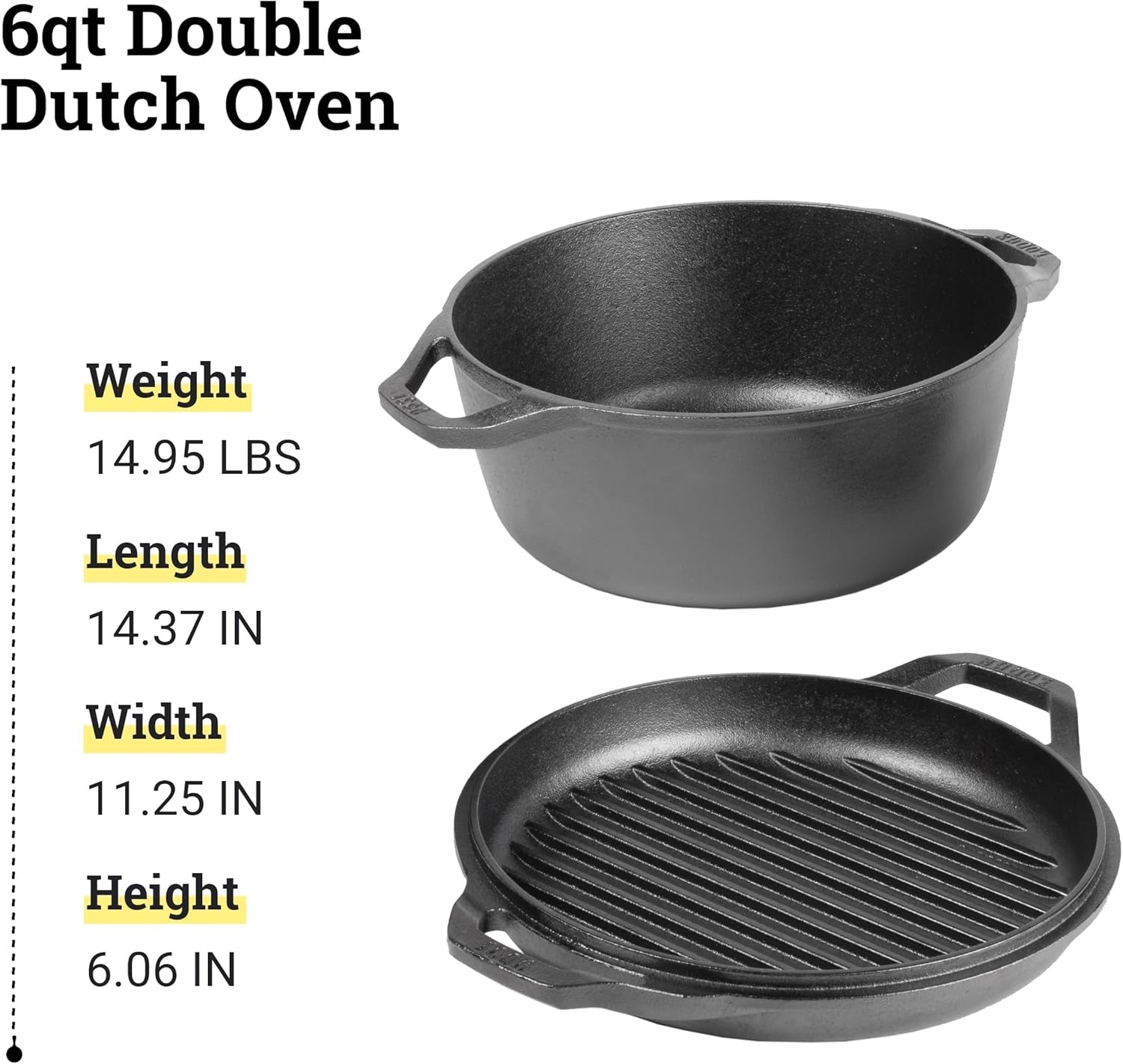 Chef Collection 6Qt Double Dutch Oven