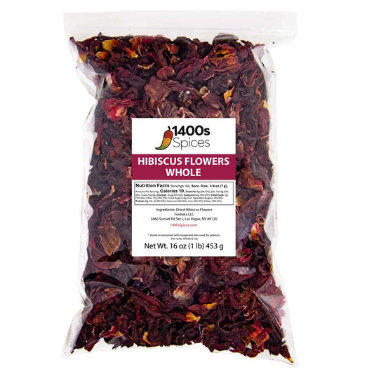 1Lb Dried Whole Hibiscus Flowers and Petals, Flor De Jamaica, Sorrel Flower, Zobo Flower Perfect for Tea and Mexican Agua Fresca by  | Perfect for Tea, Mexican Agua Fresca, Flor De Jamaica, by