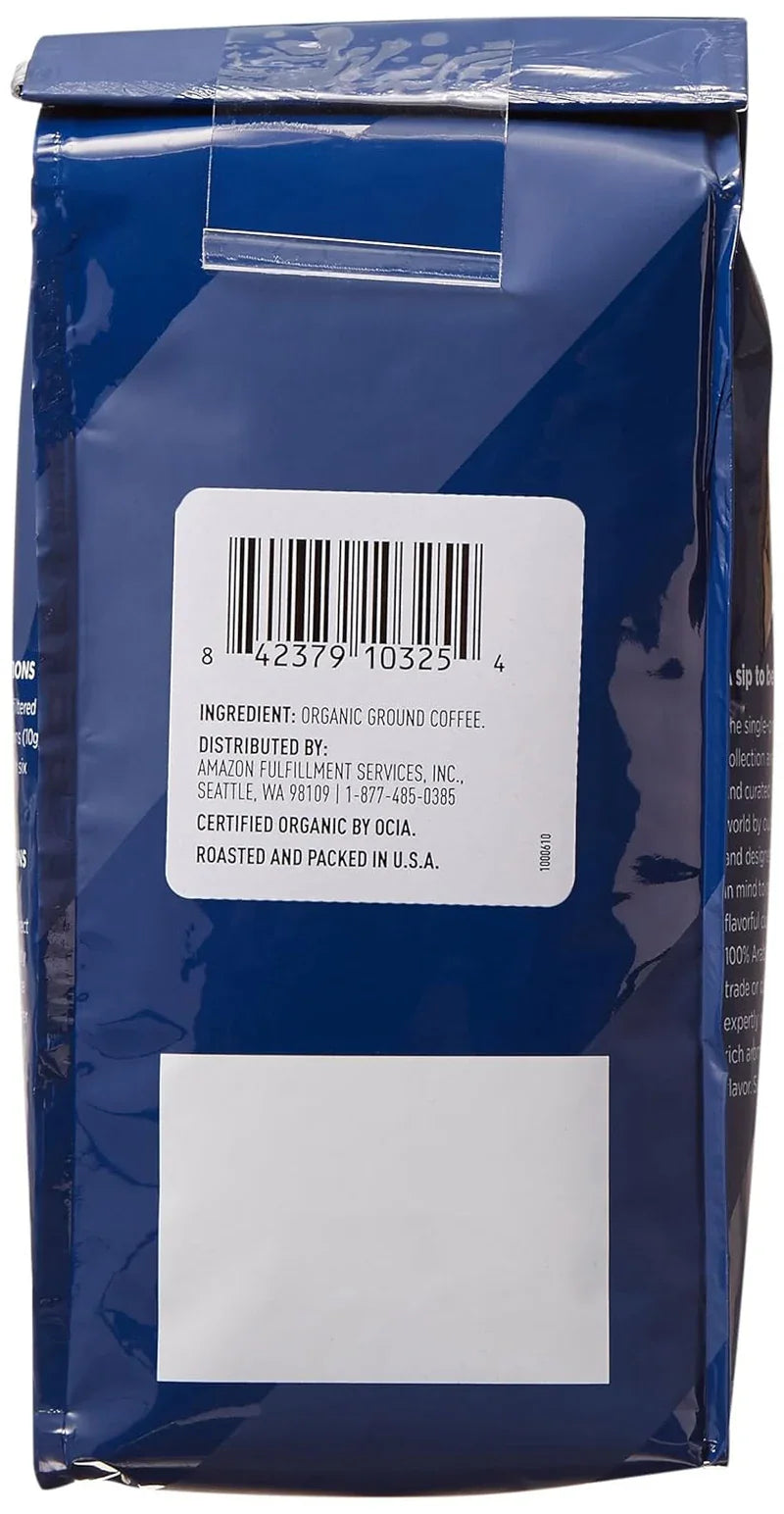 Organic Fair Trade Peru Ground Coffee, Medium Roast, 12 Ounce
