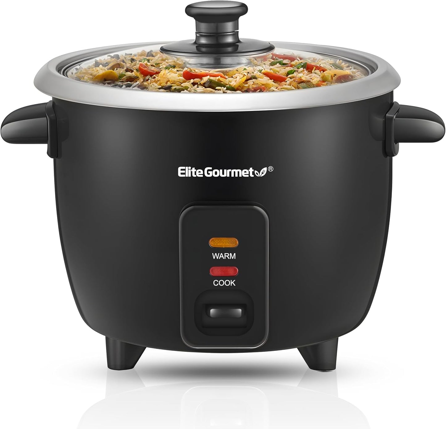 ERC003BX Electric Rice Cooker with Automatic Keep Warm Makes Soups, Stews, Grains, Hot Cereals, 6 Cups Cooked (3 Cups Uncooked), Black