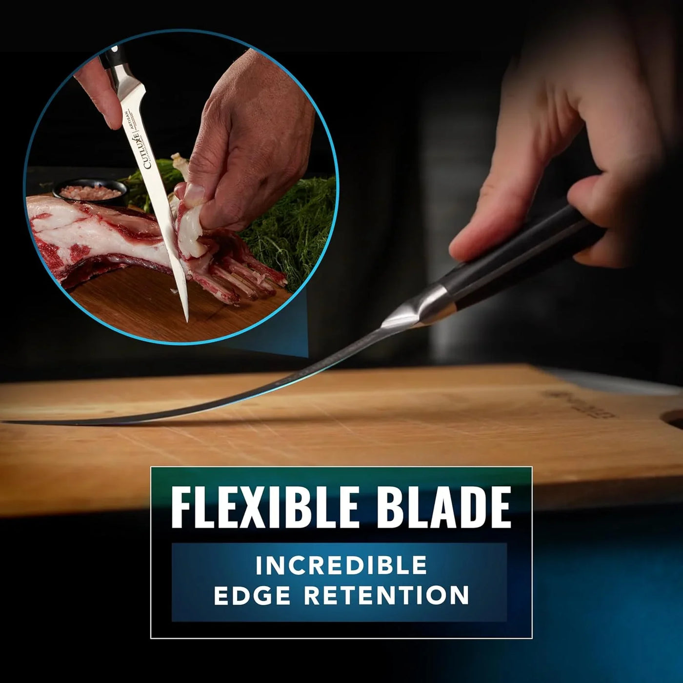 Fillet Knife for Fish & Meat – 7" Razor Sharp Boning Knife – Flexible High Carbon German Steel, Full Tang Ergonomic Handle Design, Grilling Gifts for Men – Artisan Series