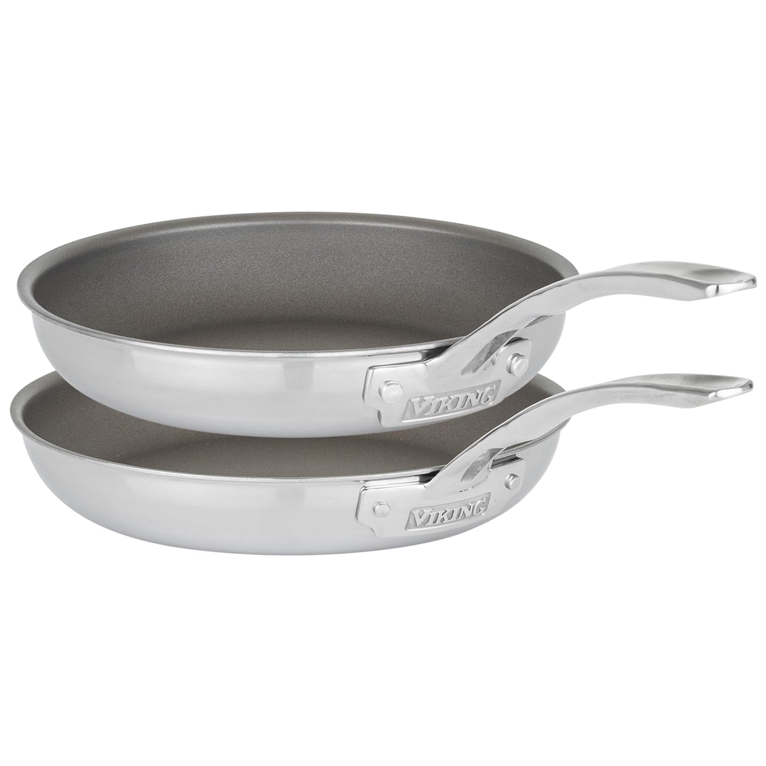 Pureglide Pro 3-Ply Nonstick Frying Pans, Made without PFAS, 2-Piece Induction Fry Pan Set, 9.5 and 11-Inch, Metal Utensil Safe Titanium Nonstick Surface, Oven Safe to 600F