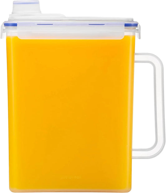 Aqua Fridge Door Water Jug with Handle BPA Free Plastic Pitcher with Screw Top Lid Perfect for Making Teas and Juices, 1 Gallon, Clear