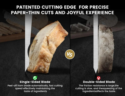 Bread Knife for Homemade Bread, 10.6 Inch Multifunction Serrated Knife, Razor Sharp Slicer, High Carbon German Steel Bread Cutter, Ergonomic Handle Design for Sourdough Turkey Fruit Cutting