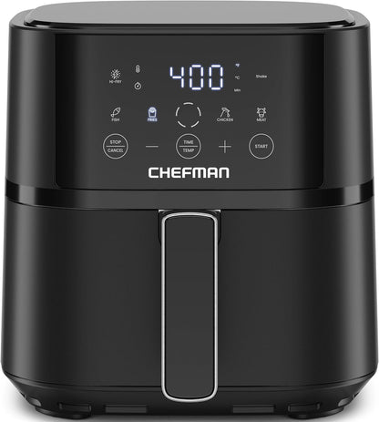 Air Fryer – 4 QT Compact Airfryer for Quick & Easy Meals in Minutes, Features Hi-Fry Technology for Extra Crisp, Touchscreen Controls with 4 Presets, Nonstick & Dishwasher Safe Basket - Black