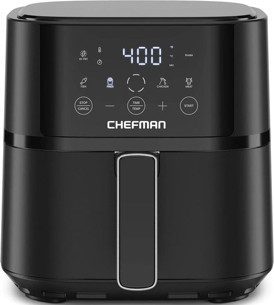 Air Fryer – 4 QT Compact Airfryer for Quick & Easy Meals in Minutes, Features Hi-Fry Technology for Extra Crisp, Touchscreen Controls with 4 Presets, Nonstick & Dishwasher Safe Basket - Black